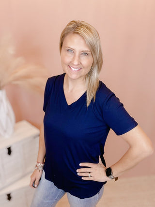 Your Go To Basic V Neck Tee - Bray and Em Boutique