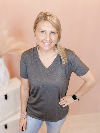 Your Go To Basic V Neck Tee - Bray and Em Boutique