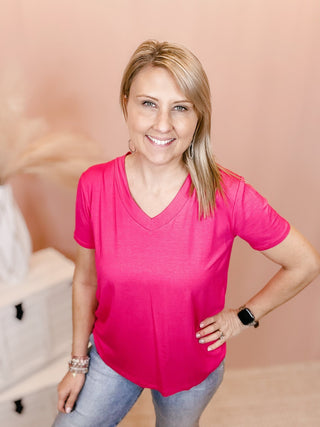 Your Go To Basic V Neck Tee - Bray and Em Boutique