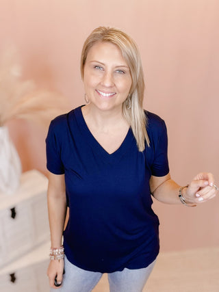Your Go To Basic V Neck Tee - Bray and Em Boutique