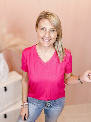 Your Go To Basic V Neck Tee - Bray and Em Boutique