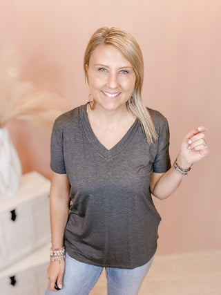 Your Go To Basic V Neck Tee - Bray and Em Boutique